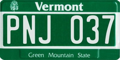 VT license plate PNJ037