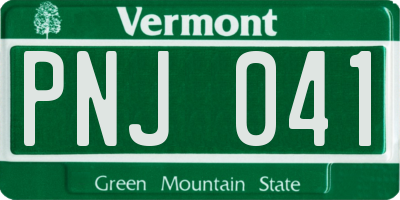 VT license plate PNJ041
