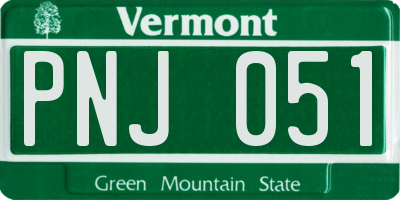 VT license plate PNJ051