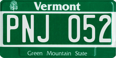 VT license plate PNJ052
