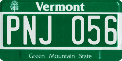 VT license plate PNJ056