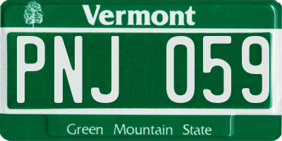 VT license plate PNJ059