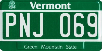 VT license plate PNJ069