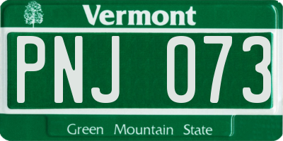 VT license plate PNJ073