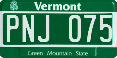 VT license plate PNJ075
