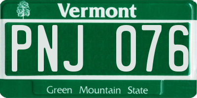 VT license plate PNJ076