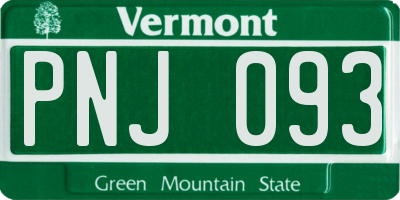 VT license plate PNJ093