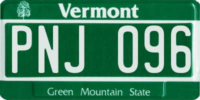VT license plate PNJ096