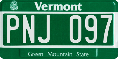 VT license plate PNJ097