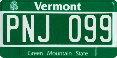 VT license plate PNJ099