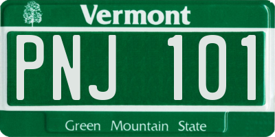 VT license plate PNJ101