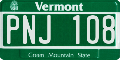 VT license plate PNJ108