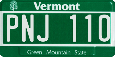 VT license plate PNJ110