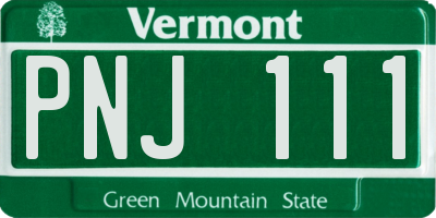 VT license plate PNJ111
