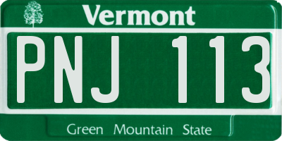 VT license plate PNJ113