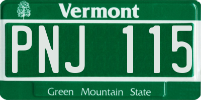 VT license plate PNJ115