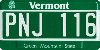 VT license plate PNJ116
