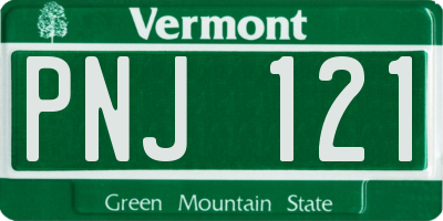 VT license plate PNJ121