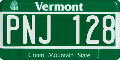VT license plate PNJ128