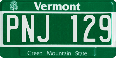 VT license plate PNJ129