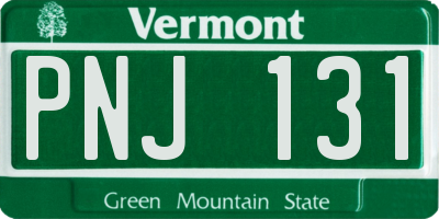 VT license plate PNJ131