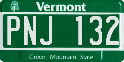 VT license plate PNJ132