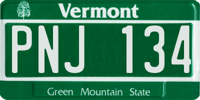 VT license plate PNJ134