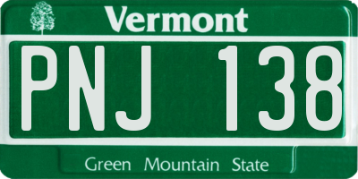 VT license plate PNJ138