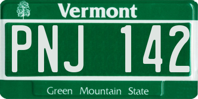 VT license plate PNJ142