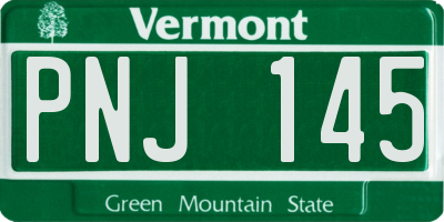 VT license plate PNJ145