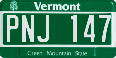 VT license plate PNJ147