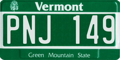 VT license plate PNJ149