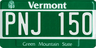 VT license plate PNJ150