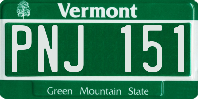 VT license plate PNJ151