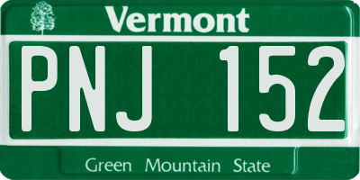 VT license plate PNJ152