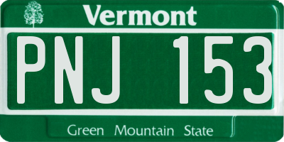 VT license plate PNJ153