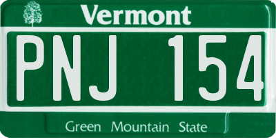 VT license plate PNJ154