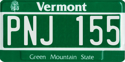 VT license plate PNJ155