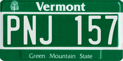 VT license plate PNJ157