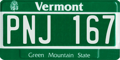 VT license plate PNJ167