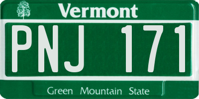 VT license plate PNJ171