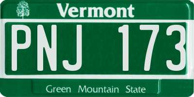 VT license plate PNJ173
