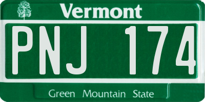 VT license plate PNJ174