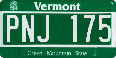 VT license plate PNJ175