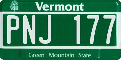 VT license plate PNJ177
