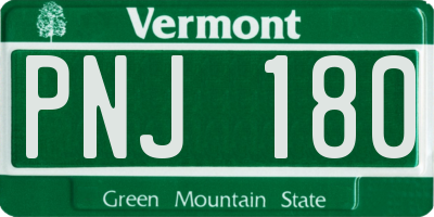 VT license plate PNJ180