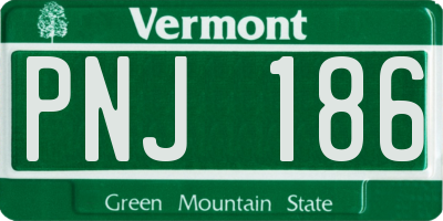 VT license plate PNJ186