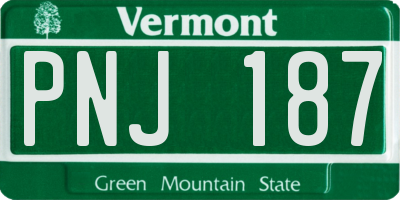 VT license plate PNJ187