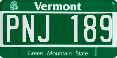 VT license plate PNJ189