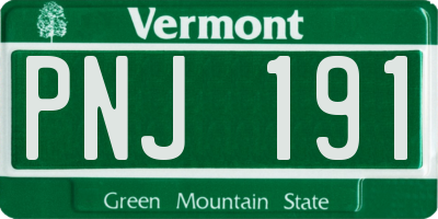 VT license plate PNJ191